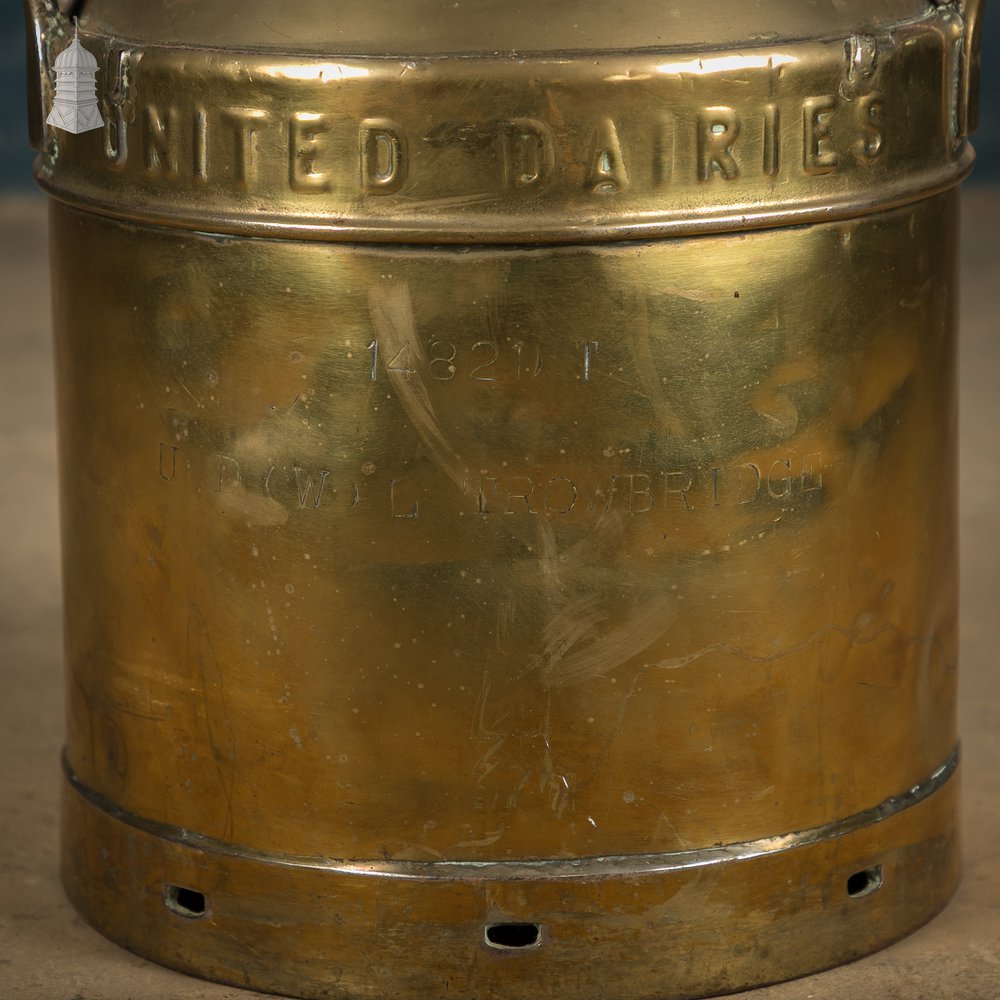 Brass Milk Churn, United Dairies Wholesale Ltd.