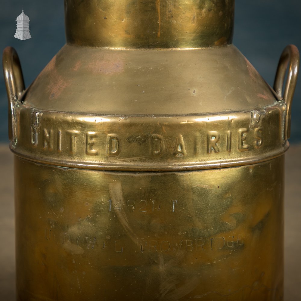 Brass Milk Churn, United Dairies Wholesale Ltd.