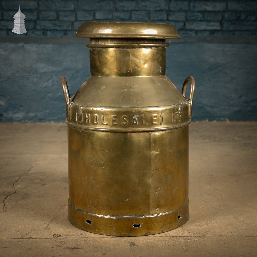 Brass Milk Churn, United Dairies Wholesale Ltd.