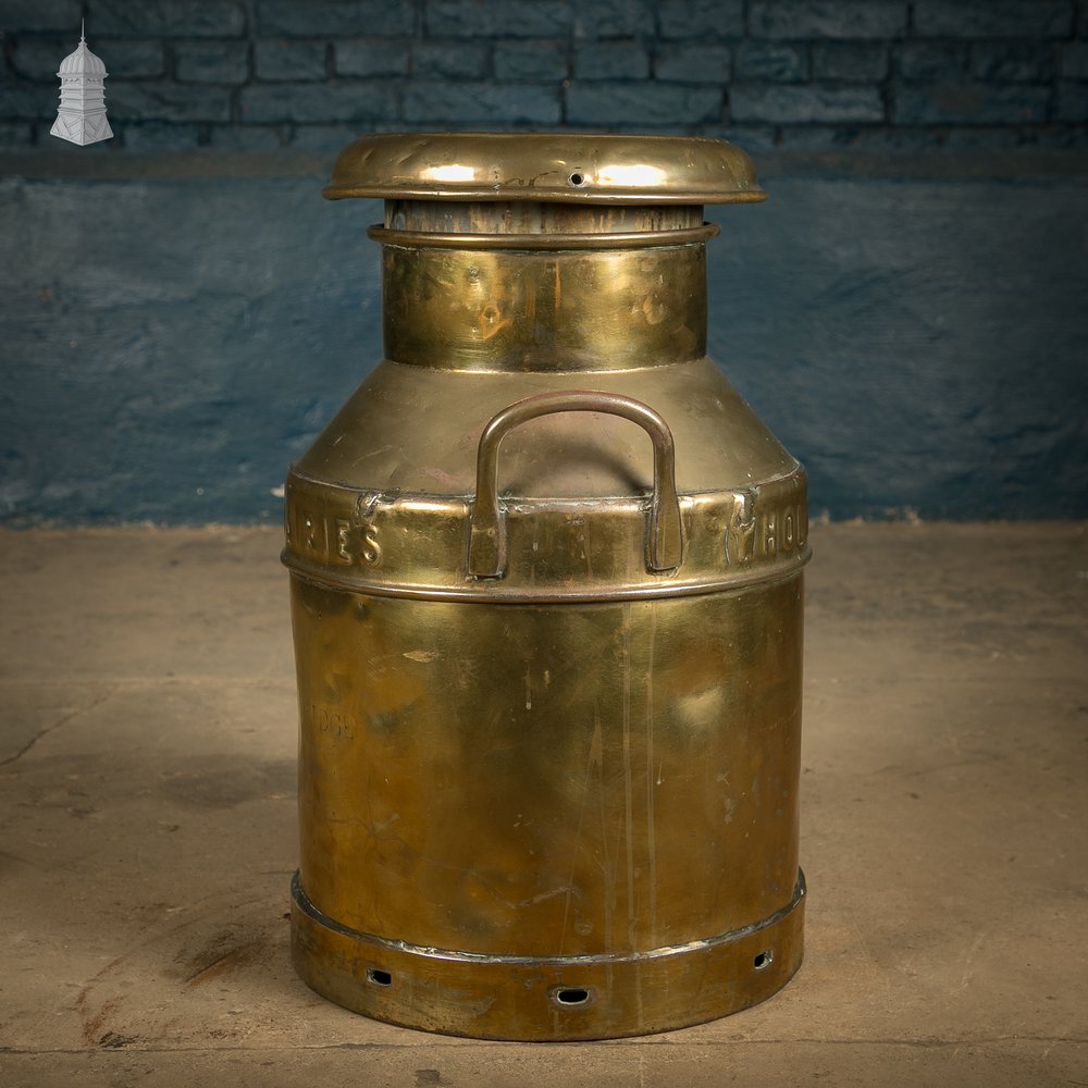 Brass Milk Churn, United Dairies Wholesale Ltd.