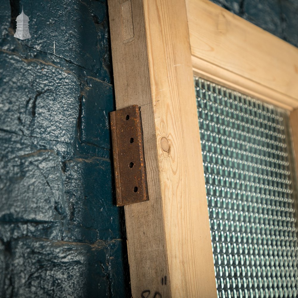 Glazed Pine Door, 4 Panels, 2 with Textured Glazing