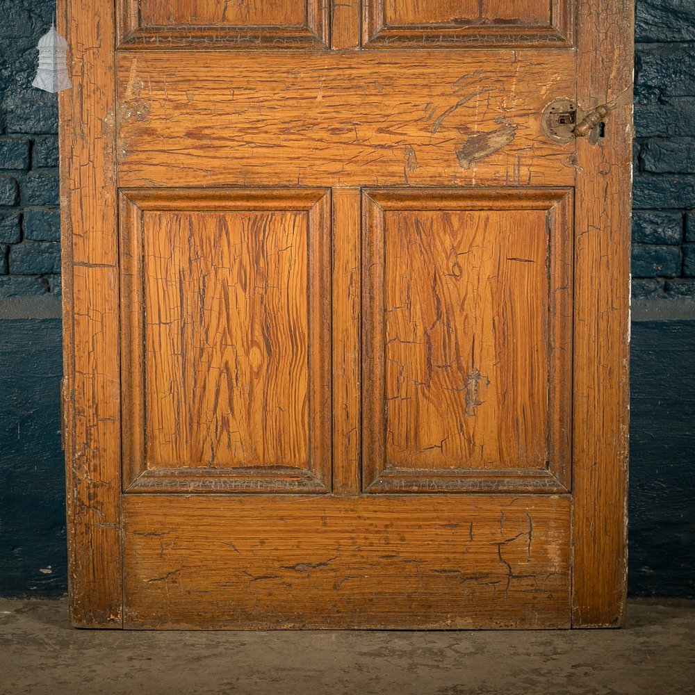 Moulded 6-Panel Door – Distressed White Paint & Crackled Wood Grain