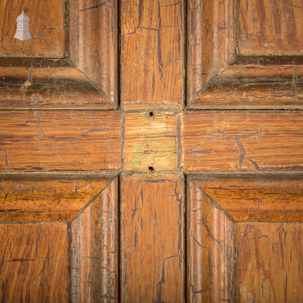 Moulded 6-Panel Door – Distressed White Paint & Crackled Wood Grain