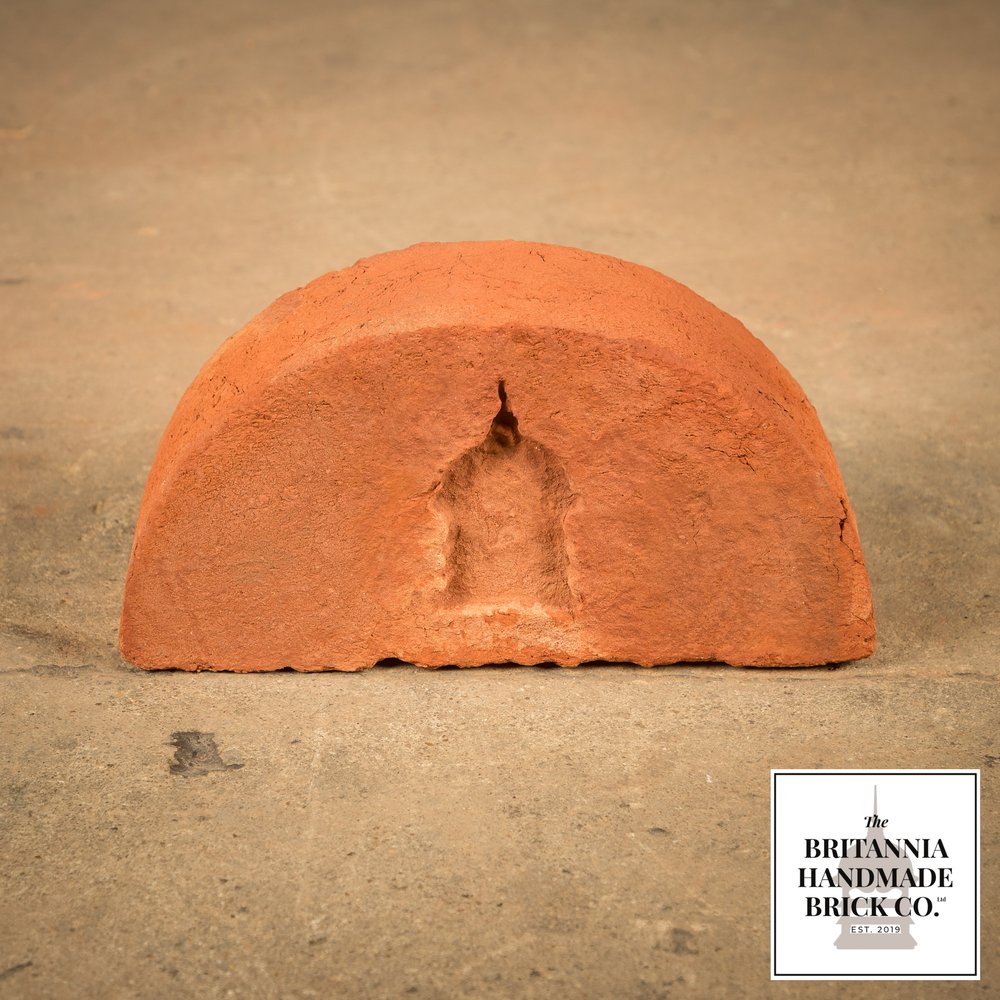 9" Half Round Handmade Red Coping Brick, 9 Inch Period Style Wall Copings