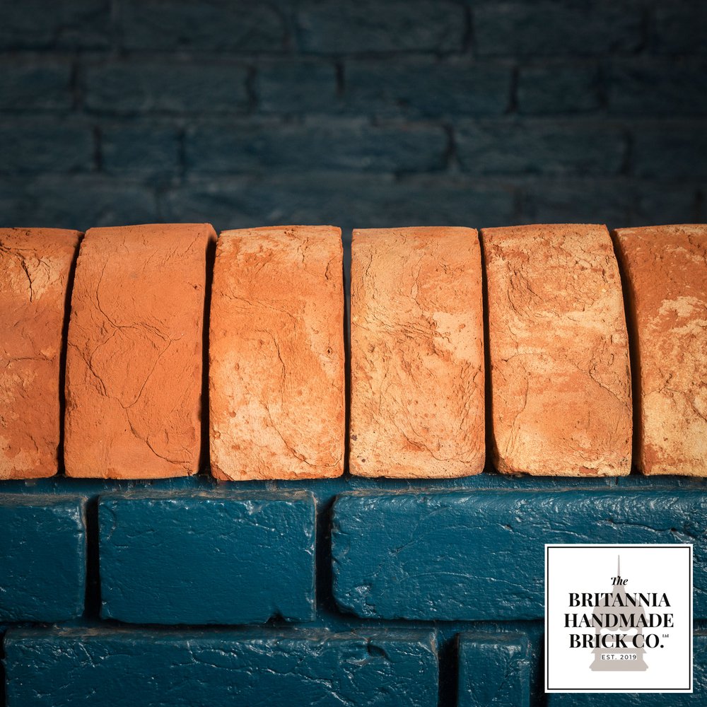 2 3/4" Half Round Handmade Red Coping Brick, Period Style Wall Copings