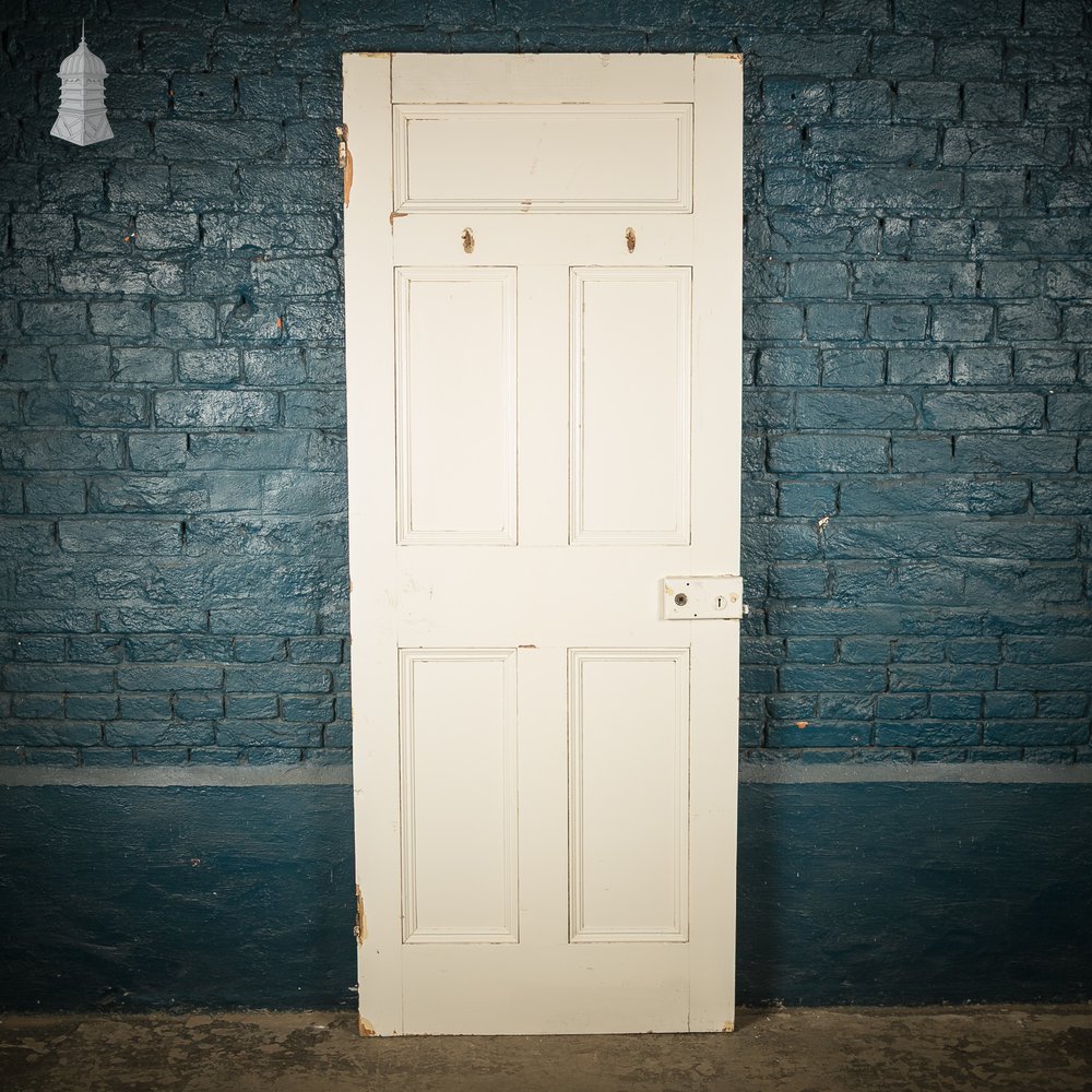 5-Panel Pine Door – Distressed White Paint