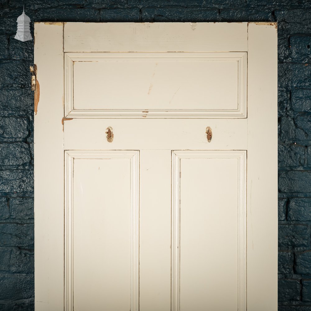 5-Panel Pine Door – Distressed White Paint