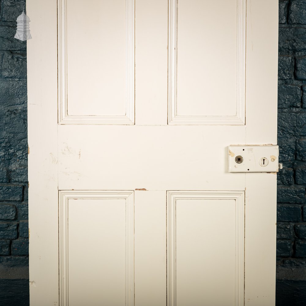 5-Panel Pine Door – Distressed White Paint