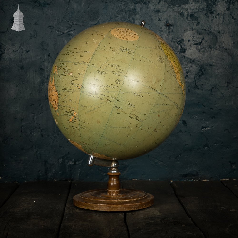 Vintage 19 Inch Philips Terrestrial Globe