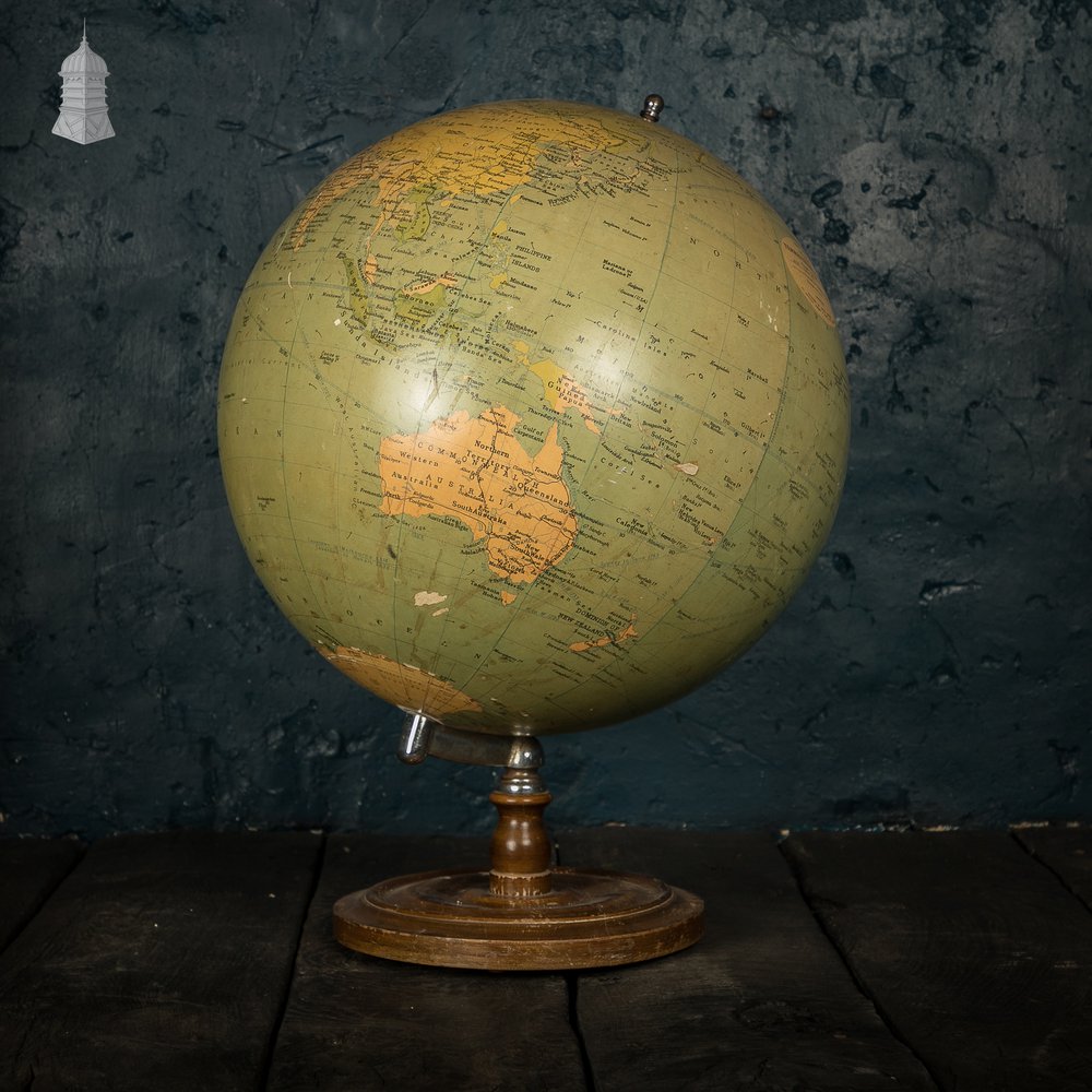 Vintage 19 Inch Philips Terrestrial Globe