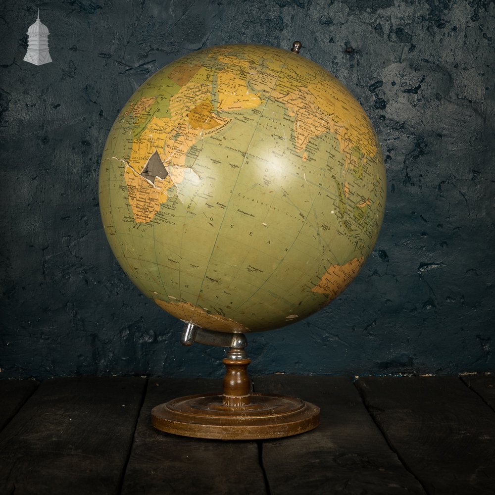 Vintage 19 Inch Philips Terrestrial Globe