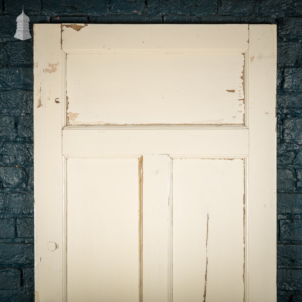 Reclaimed 4-Panel Door – Distressed White Paint