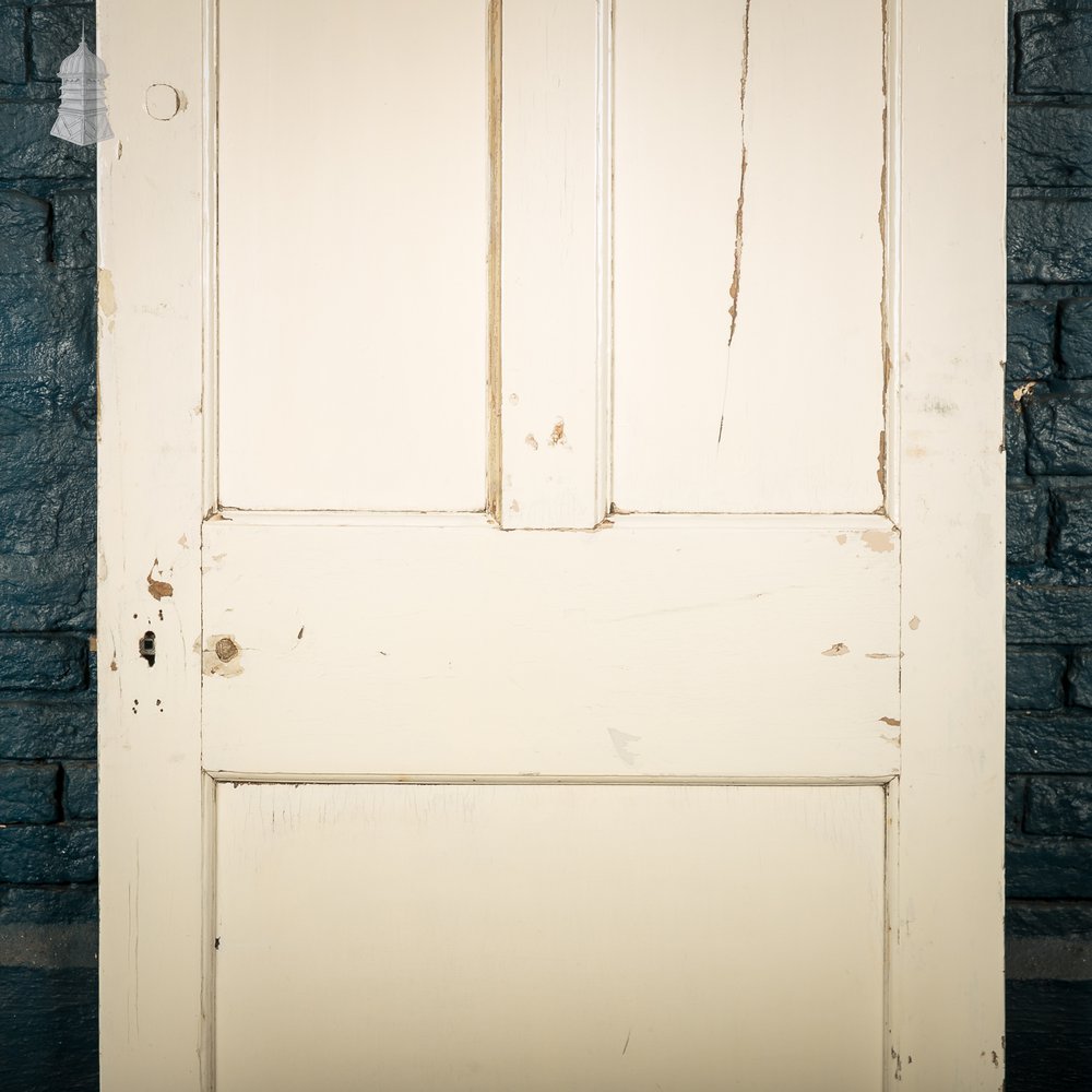 Reclaimed 4-Panel Door – Distressed White Paint