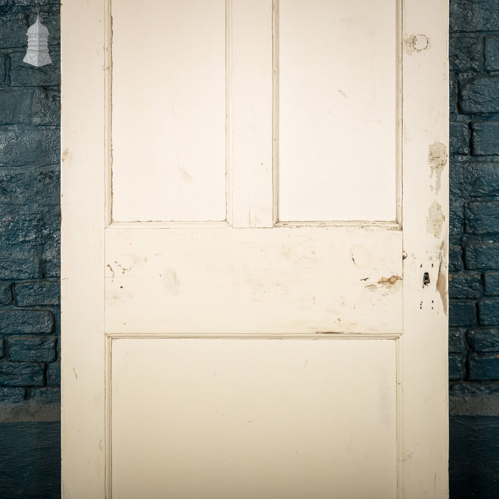 Reclaimed 4-Panel Door – Distressed White Paint