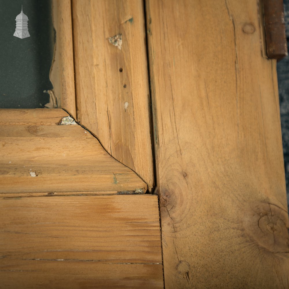 Glazed Pine Door, Pine 5 Panel, Textured Glass Top Panel