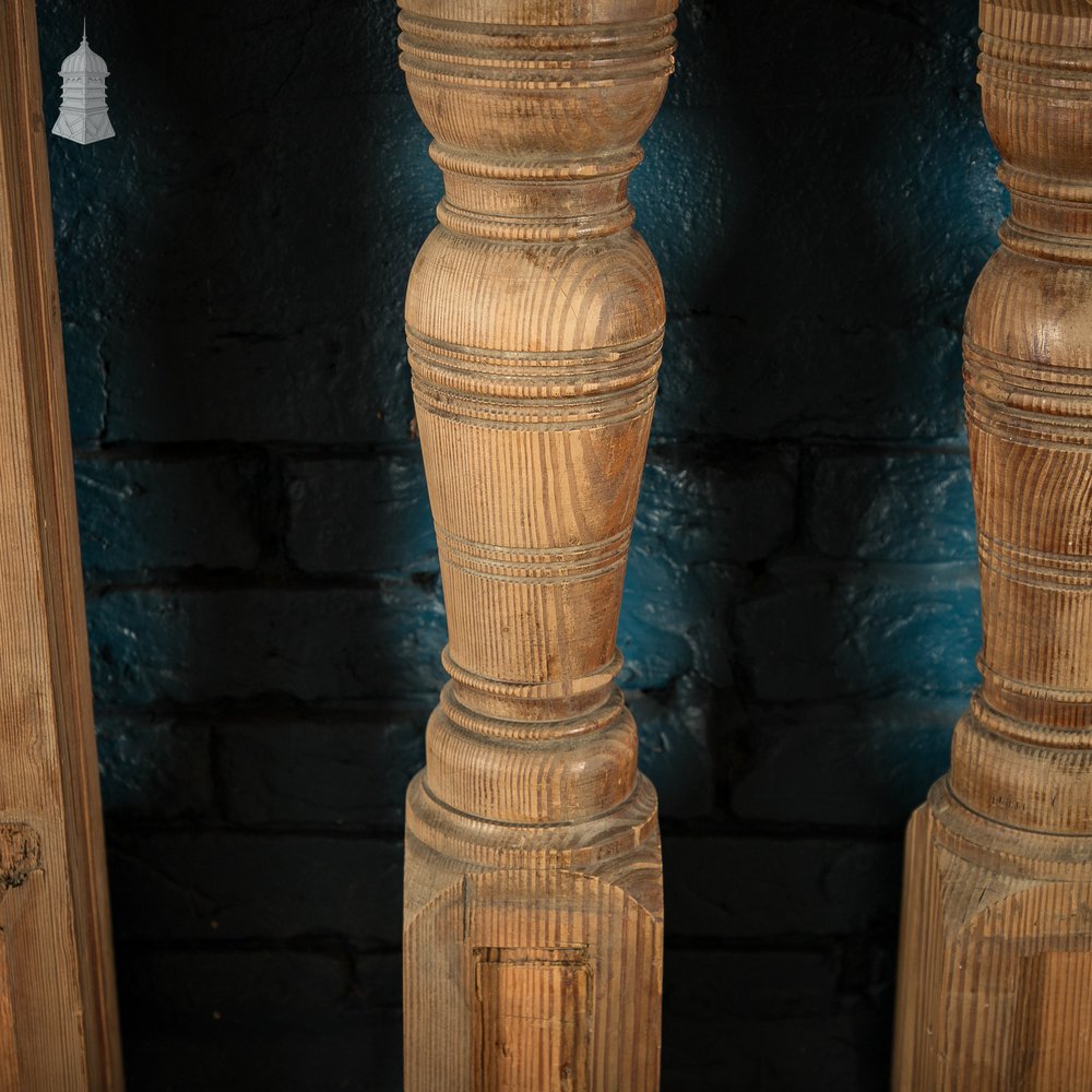 Batch of 9 Pitch Pine Newel Posts