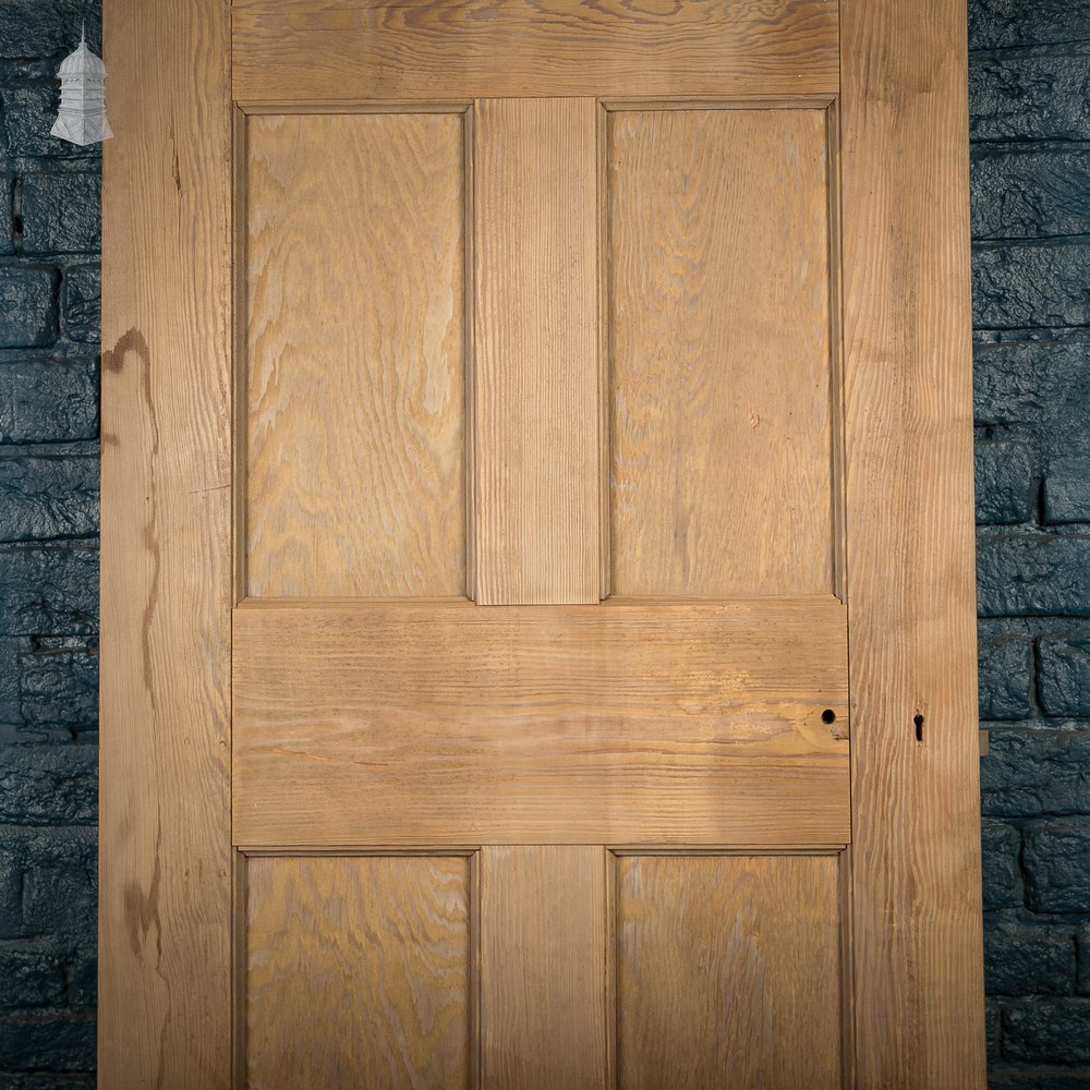 Glazed Pine Door, Pine 5 Panel, ‘Hammered’ Style Textured Glass Top Panel