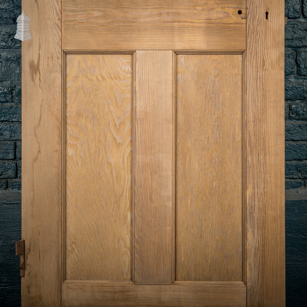 Glazed Pine Door, Pine 5 Panel, ‘Hammered’ Style Textured Glass Top Panel