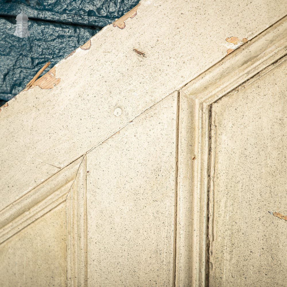 Pair of Georgian Staircase Panels with Distressed White Painted Finish