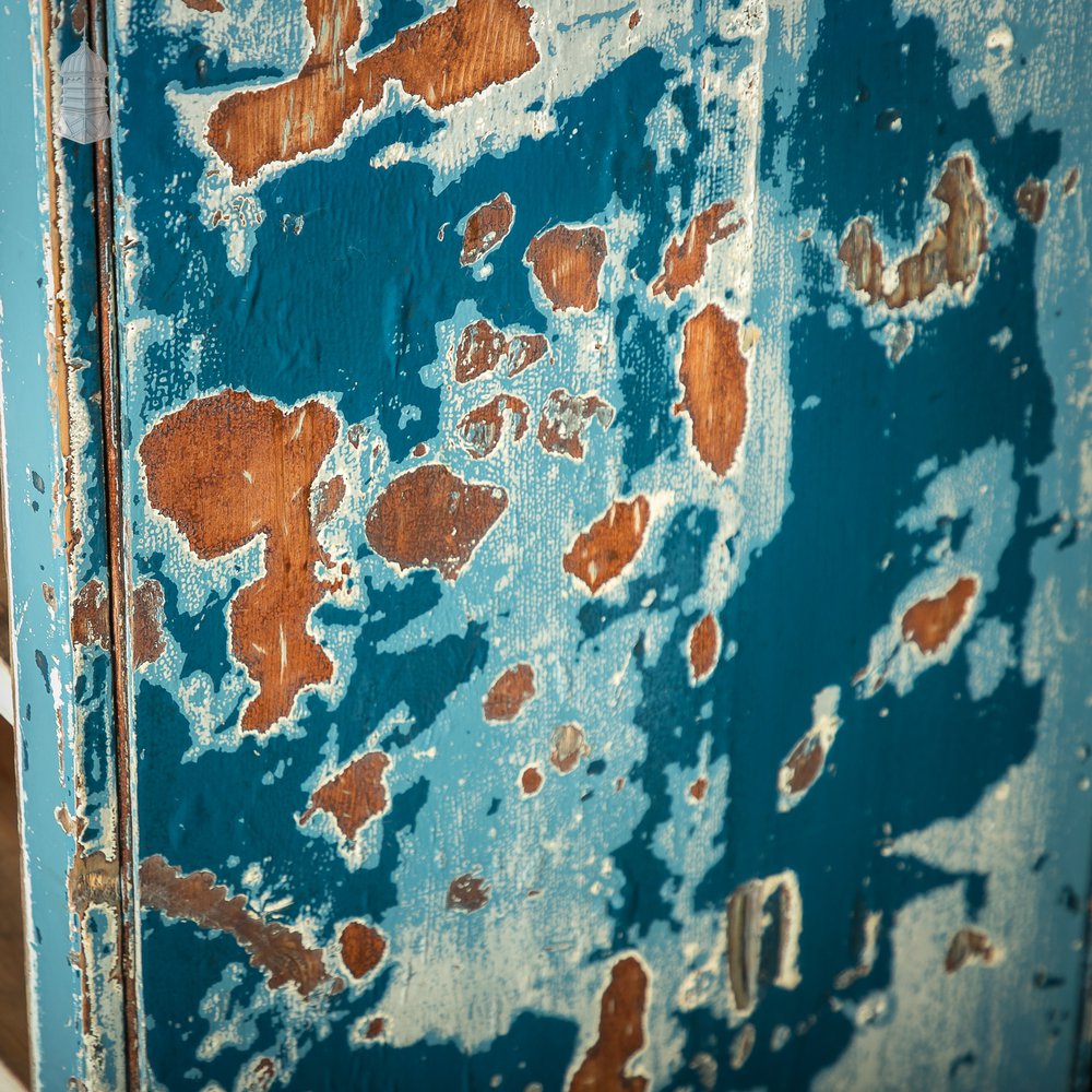 Industrial Pigeon Hole Shelf Unit with Distressed Blue Painted Finish