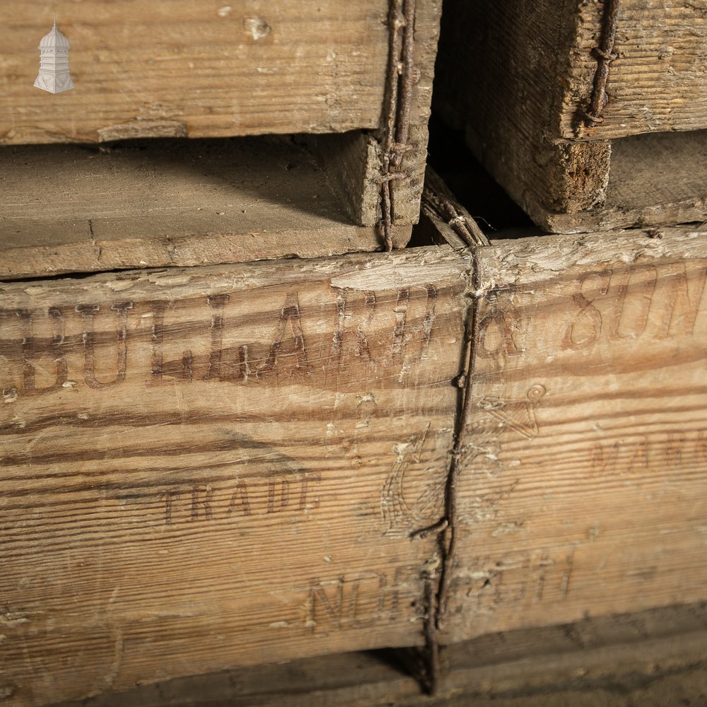 Batch of 6 Bullards & Sons Ltd. Norwich Wooden Bottle Crates