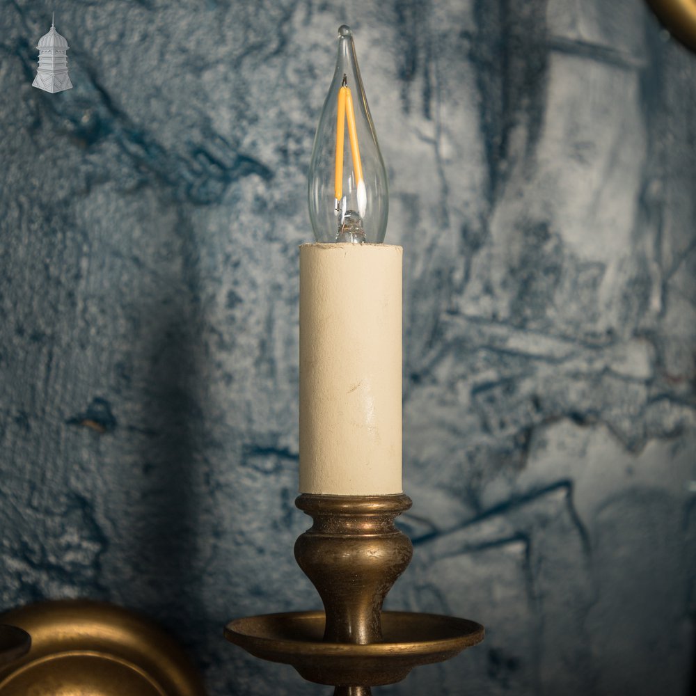 Double-arm Wall Sconces, Pair of Antique Wall Lights