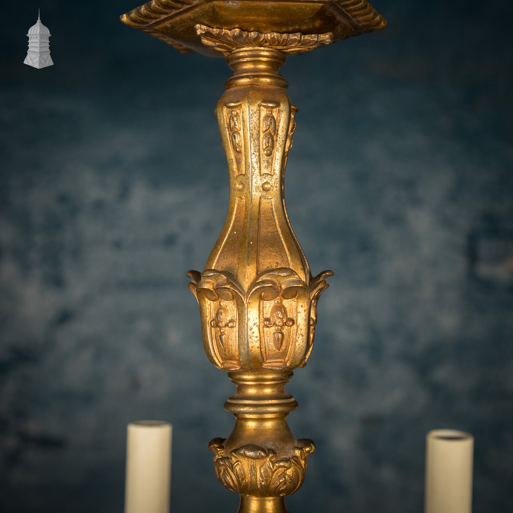 Antique Brass Twelve Light Candle Chandelier