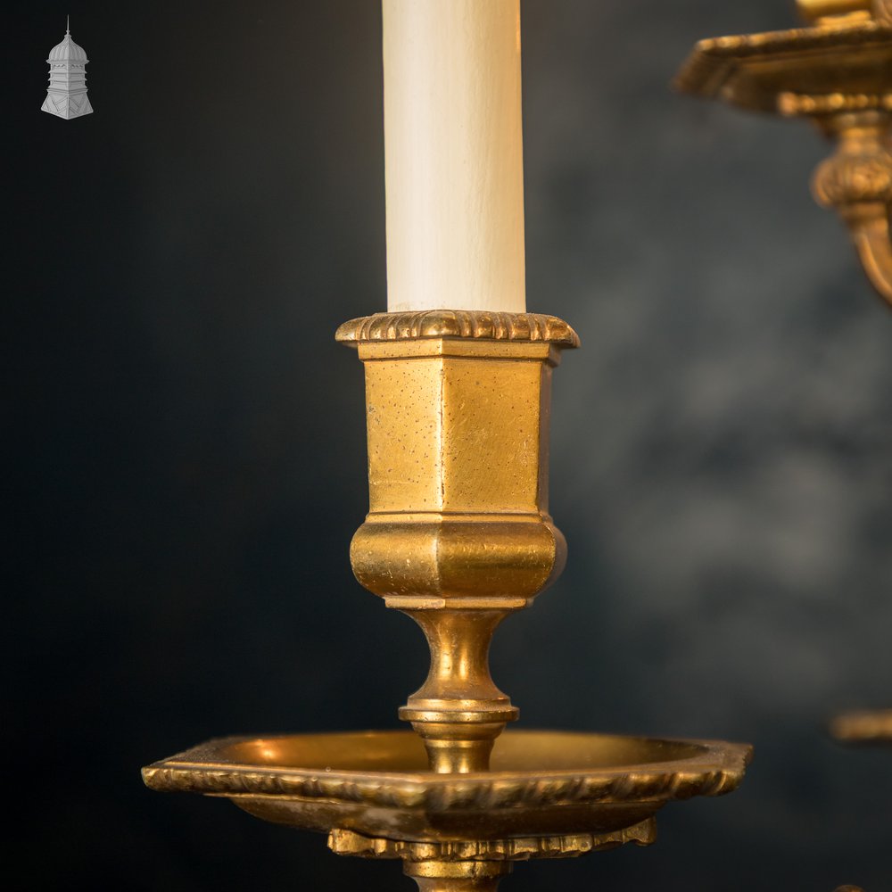 Antique Brass Twelve Light Candle Chandelier