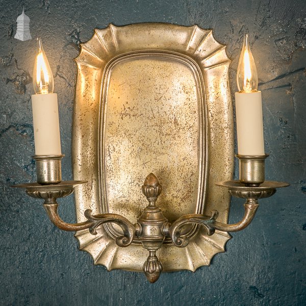Pair of Two Arm Wall Sconces, Rewired