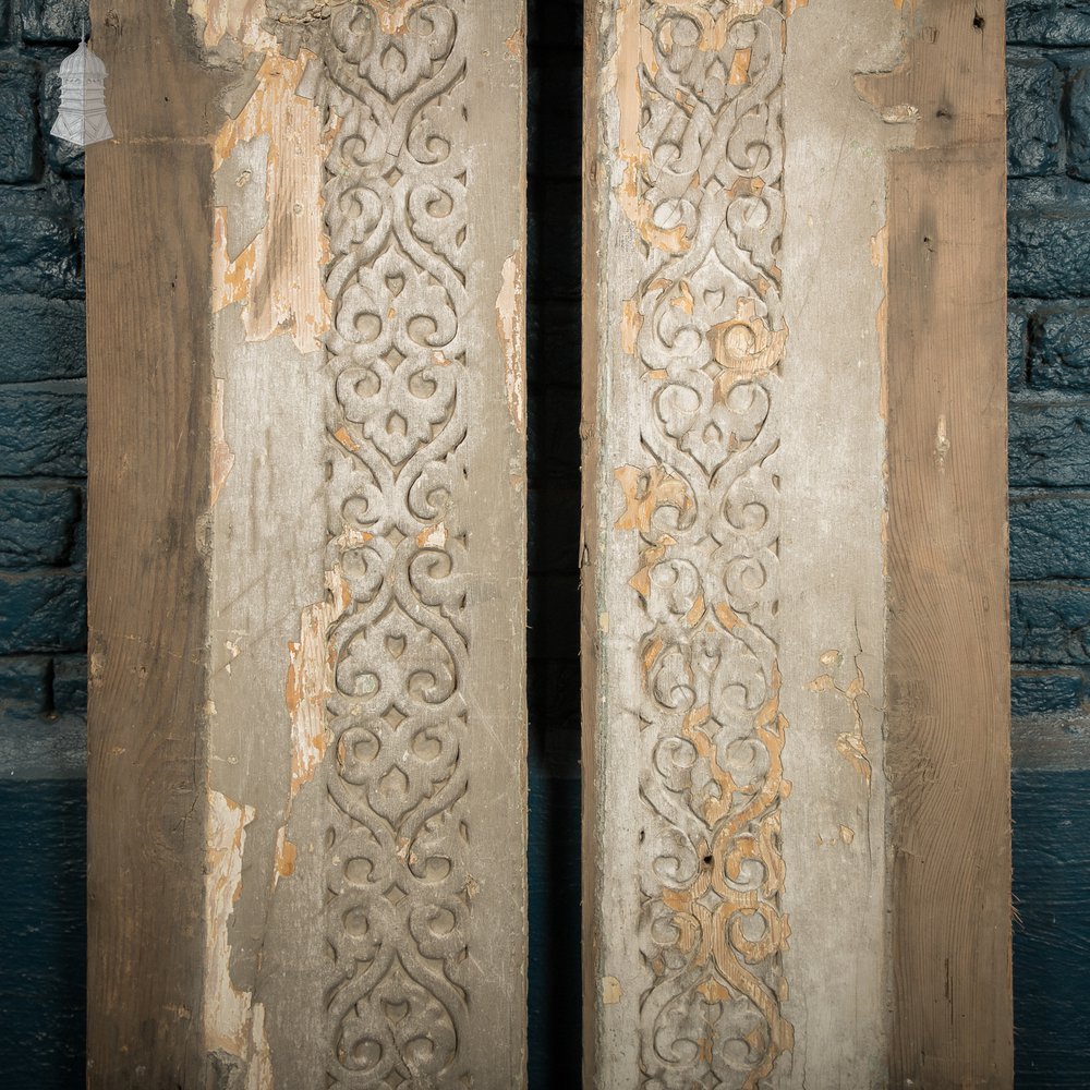 Carved Pine Mouldings, Georgian Pair