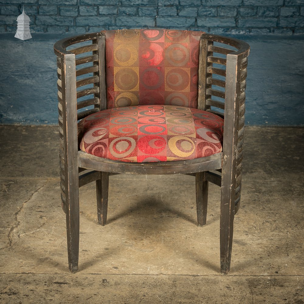 Art Deco Ebonised Tub Chair From A Hotel in Bombay [No. 6]