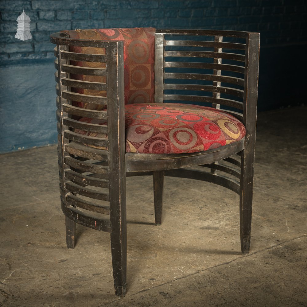 Art Deco Ebonised Tub Chair From A Hotel in Bombay [No. 6]