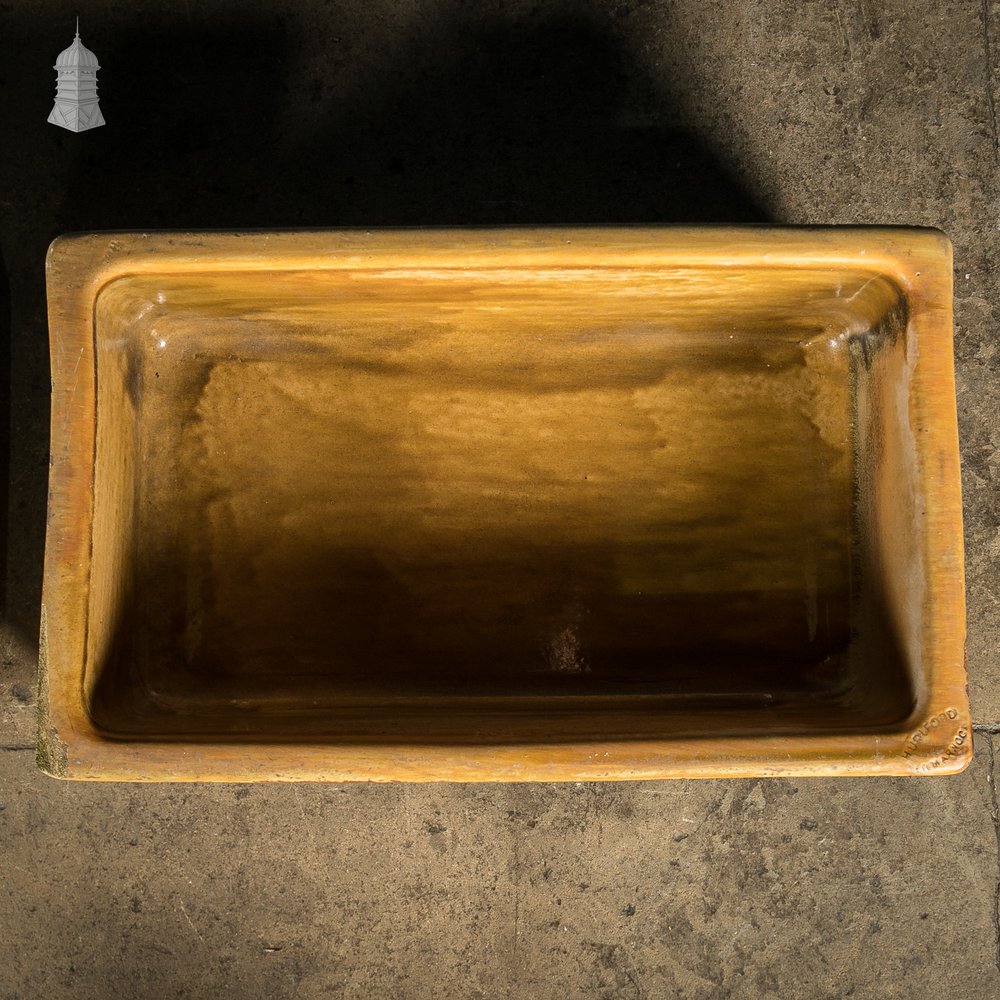 Pair of Salt Glazed Trough Sinks Stamped ‘Hurlford by Kilmarnock’ With Worn Finish