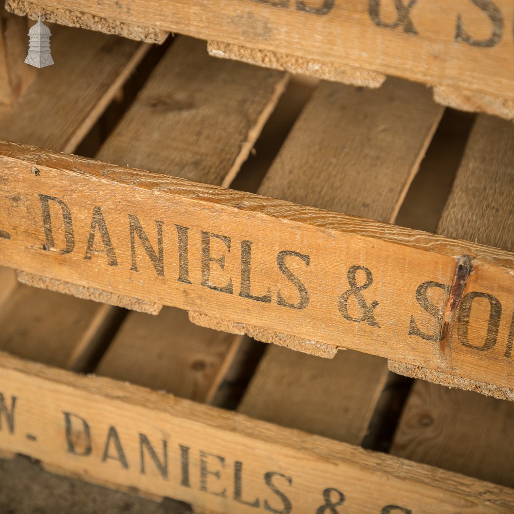 Batch of 10 G.W Daniels & Sons Wooden Chitting Crates with Clear Waxed Finish