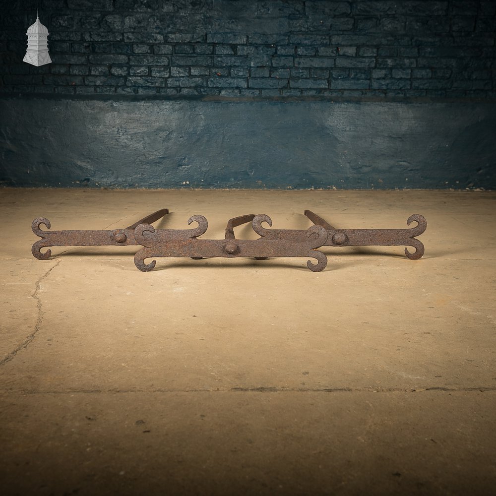 Rams Horn Wall Ties,  Set of 3 Wrought Iron Building Wall Ties