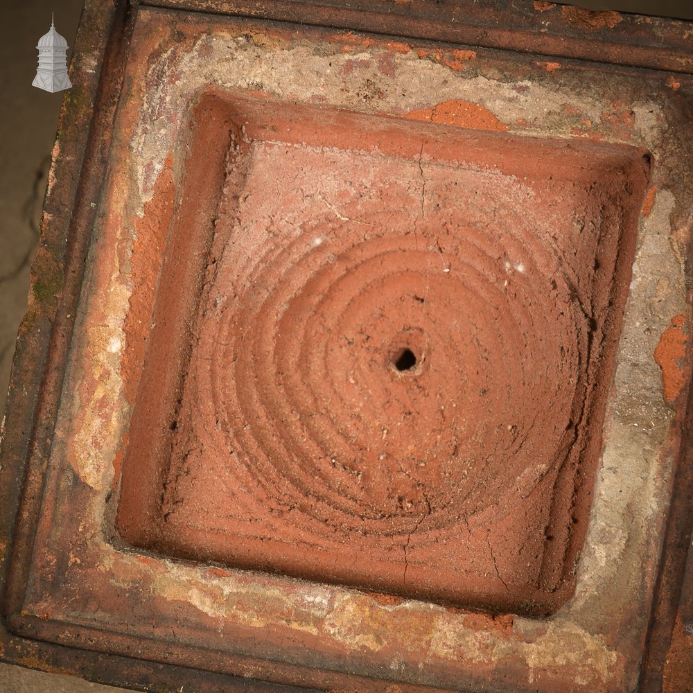 Terracotta Pier Caps, Pair of Urn or Finial Bases