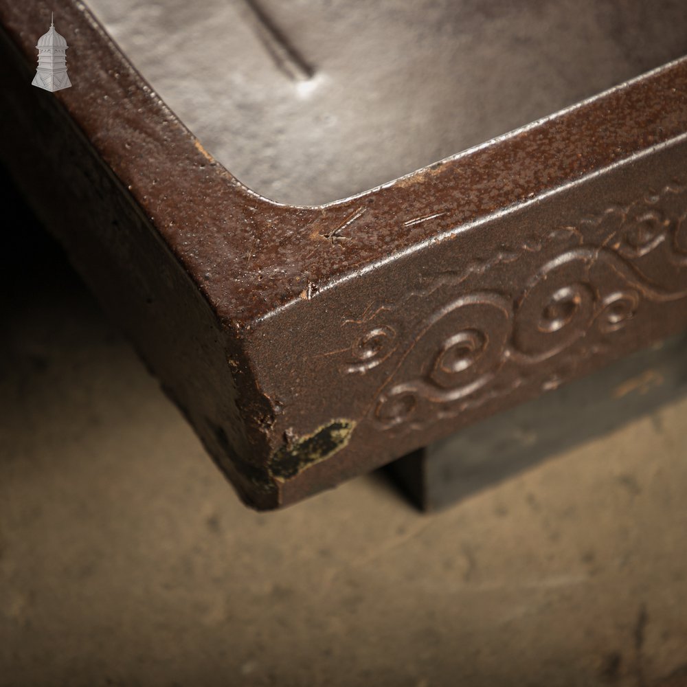 Georgian Shallow Sink, Salt Glazed, Left Hand Return with Decorative Floral Pattern