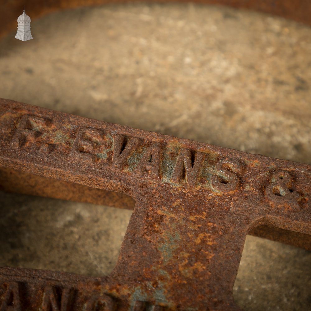 Pair of Cast Iron Industrial Barrel Stands - F. Evans & Co. Manchester