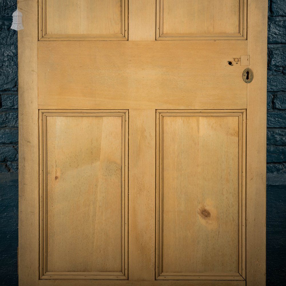 Glazed Pine Door, 19th C, 6 Panel