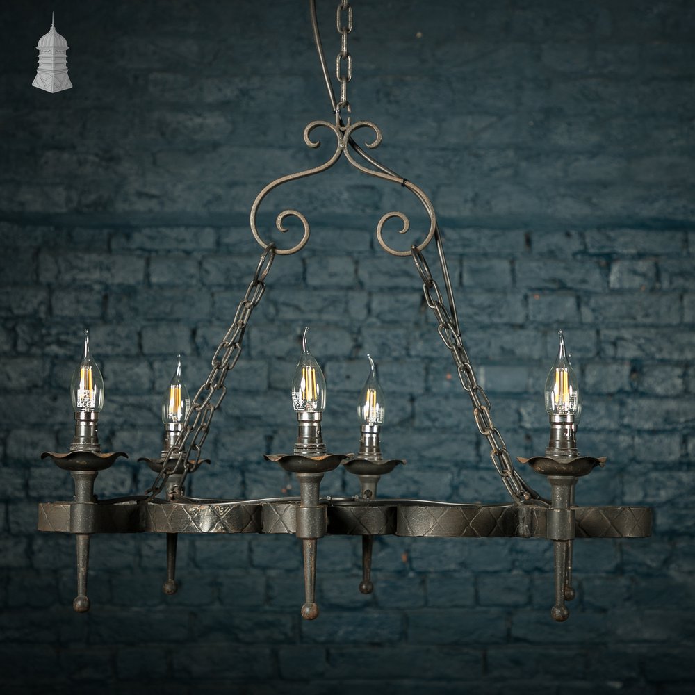 Black wrought Iron Scrollwork Ceiling Pendant Light Chandelier