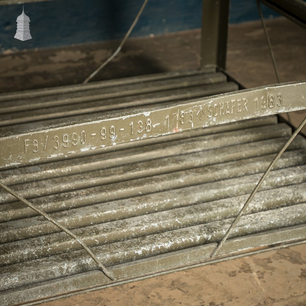 Vintage British Military Stackable Storage Stillages – SSI Schaefer 1983 – Industrial Steel Crates