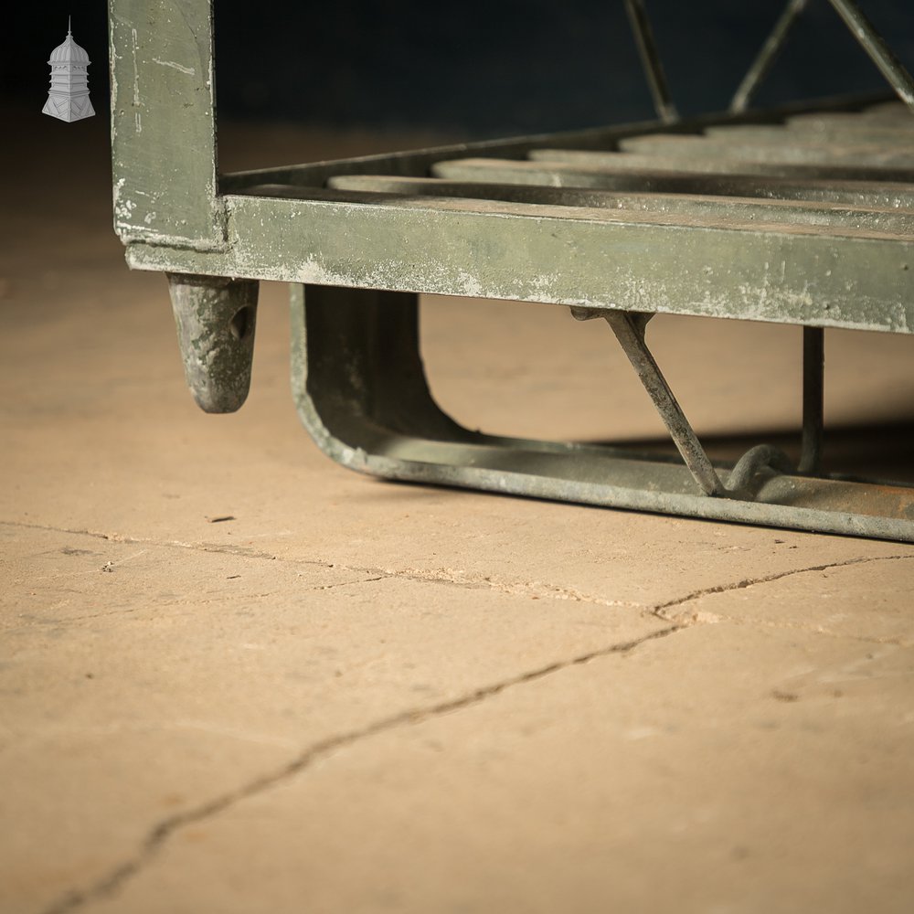 Vintage British Military Stackable Storage Stillages – SSI Schaefer 1983 – Industrial Steel Crates