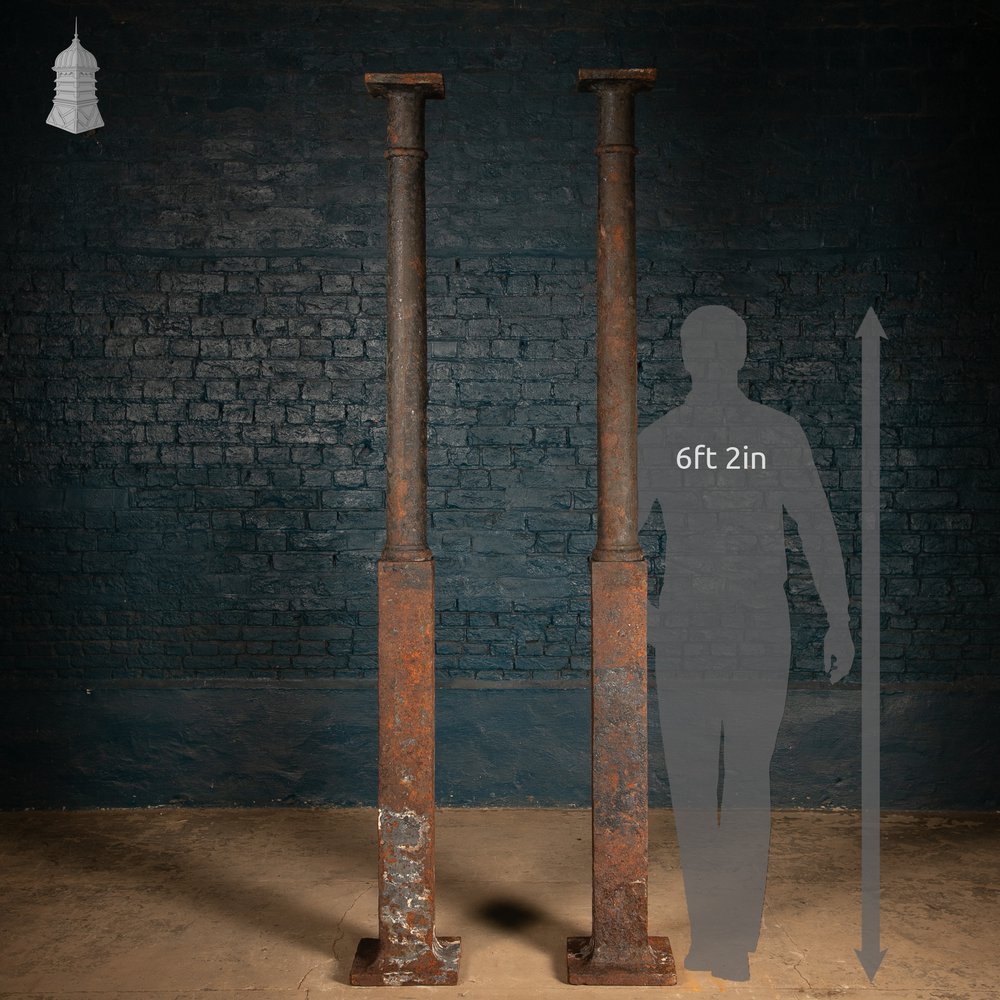 Cast Iron Columns, Pair of Reclaimed Stanchions