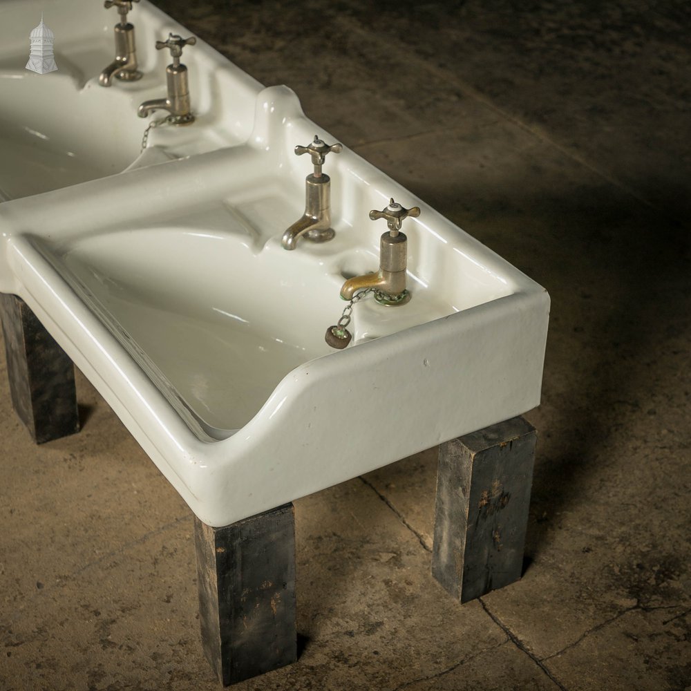 Interlocking Wash Basins, His and Hers Deco Sinks, Pair