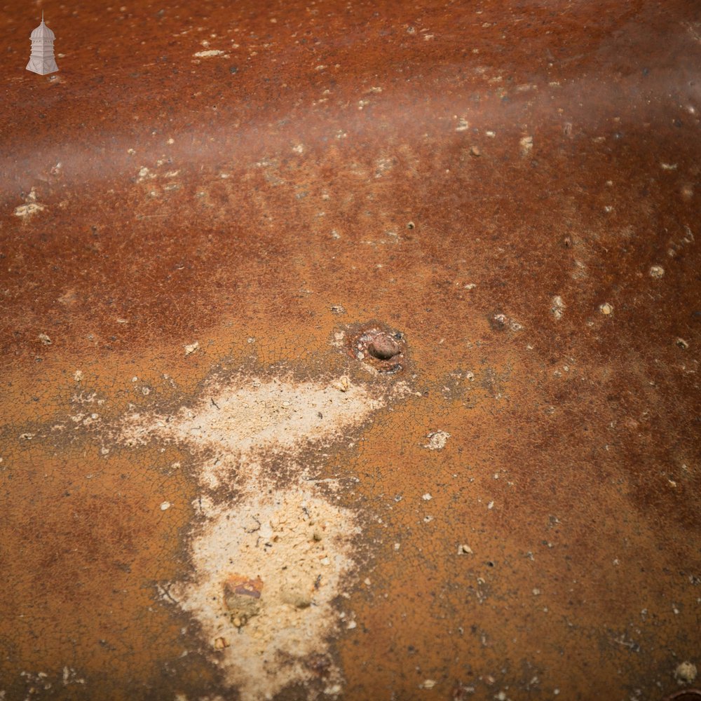 Shallow Trough Sink, 19th C Salt Glazed, Left Hand Return with Decorative Floral Design