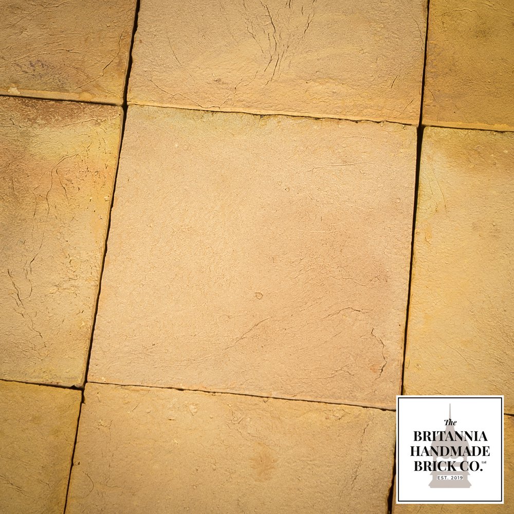12" x 12” Buff Floor Tile, Period Style Handmade Pamment