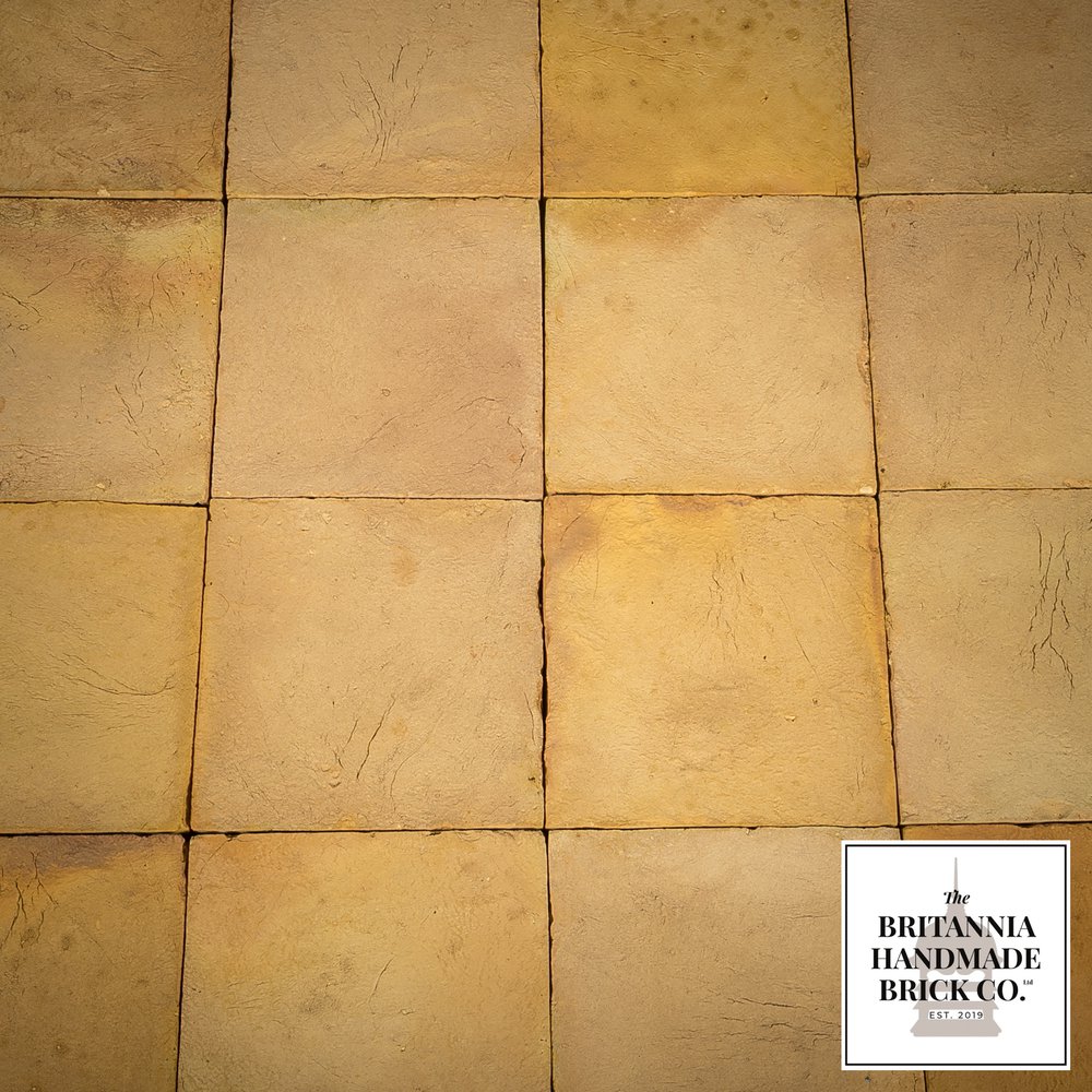 9” x 9" Handmade Buff Floor Tile, Pamment