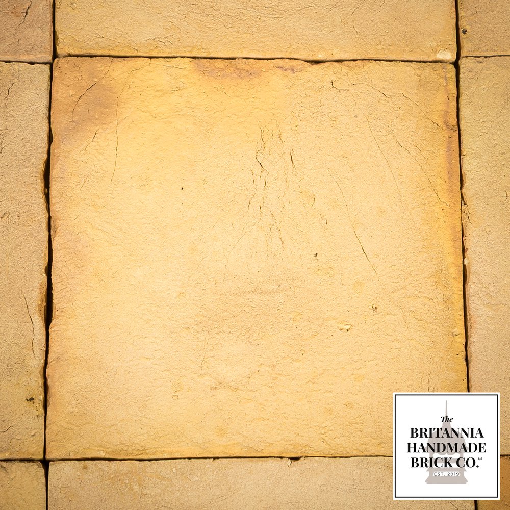 9” x 9" Handmade Buff Floor Tile, Pamment