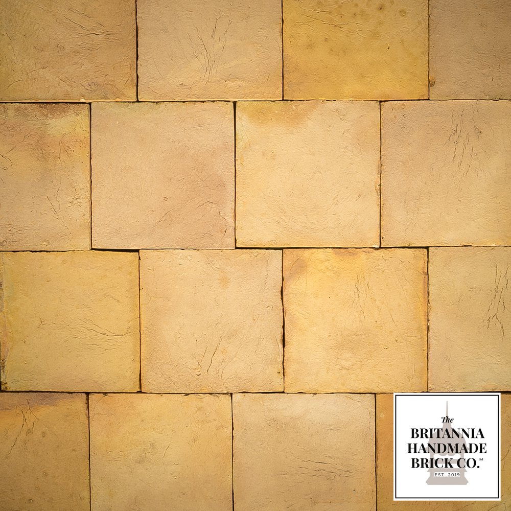 12" x 12” Buff Floor Tile, Period Style Handmade Pamment