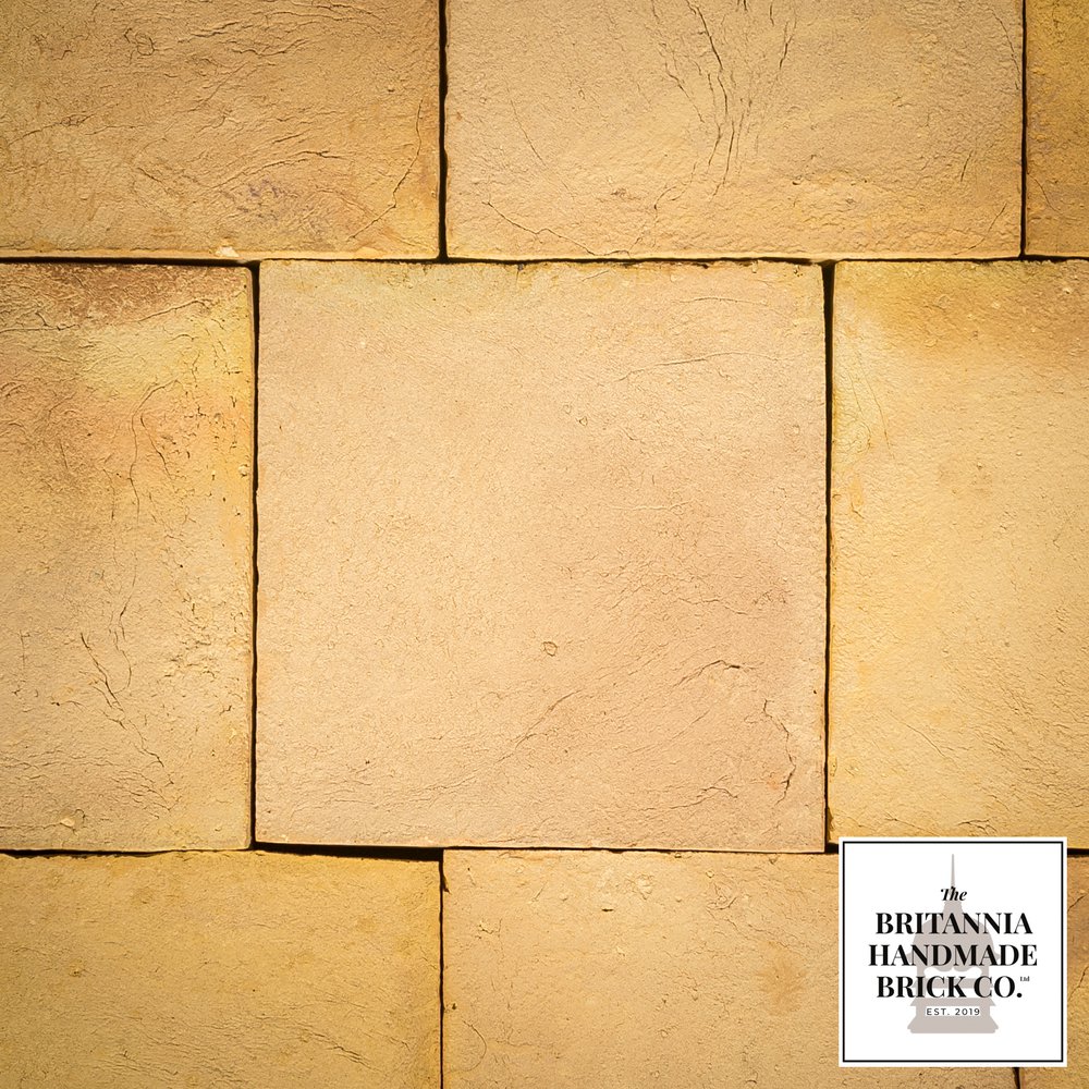 12" x 12” Buff Floor Tile, Period Style Handmade Pamment